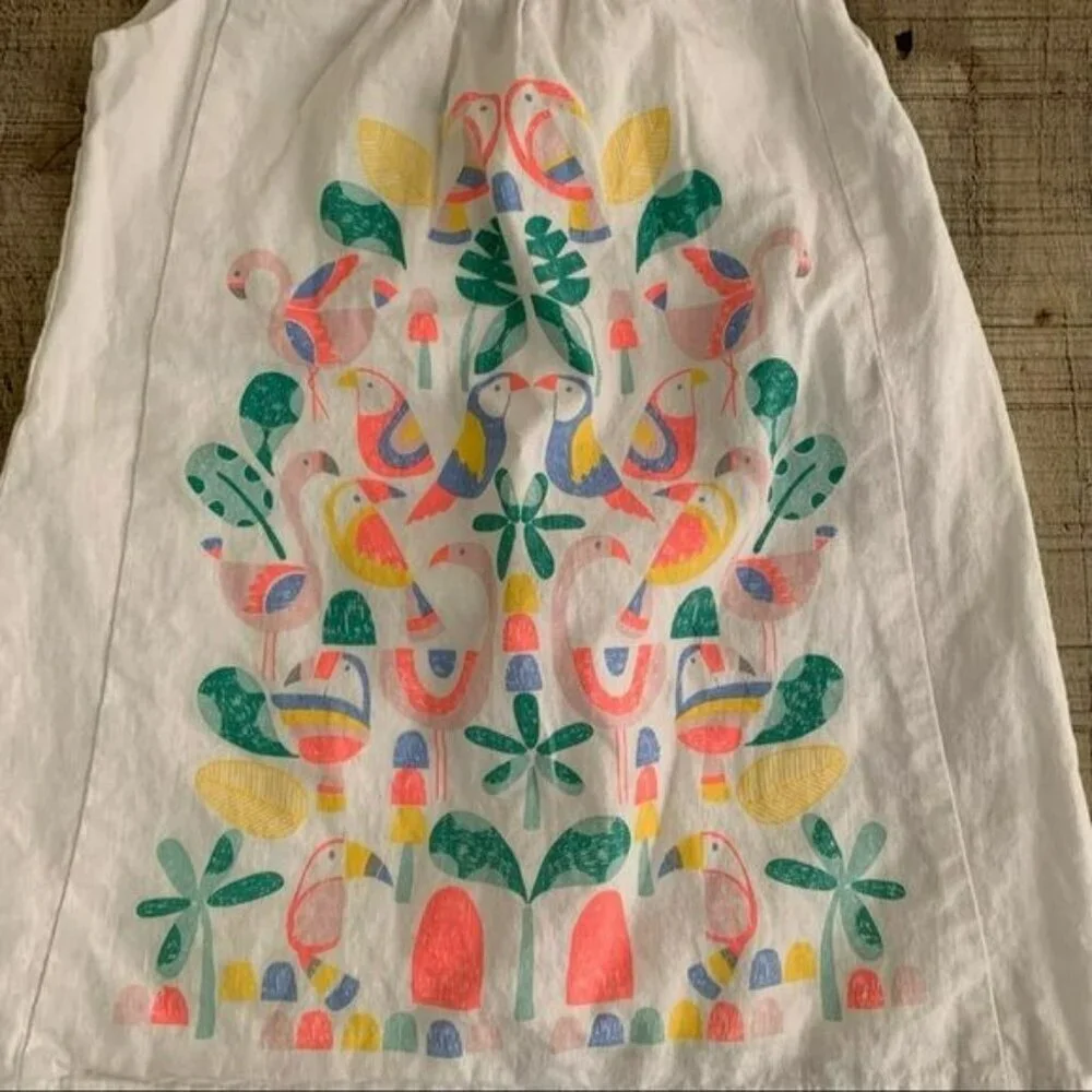 Gymboree girls size 18-24M toddler dress neon birds florals and leaves